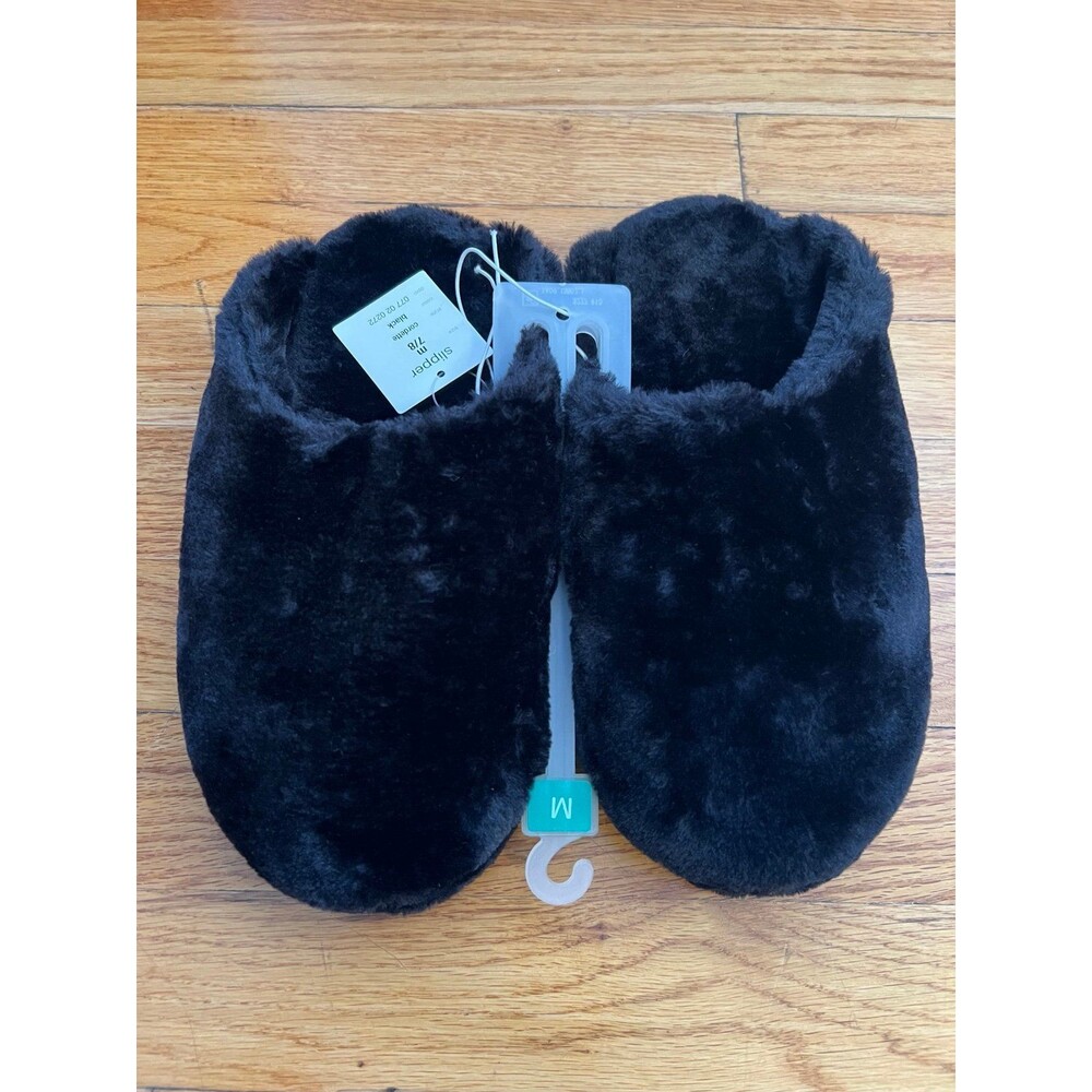 Slippers black house shoes soft new
